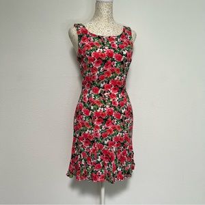 Vintage Made in California Pink Floral Print Dress
